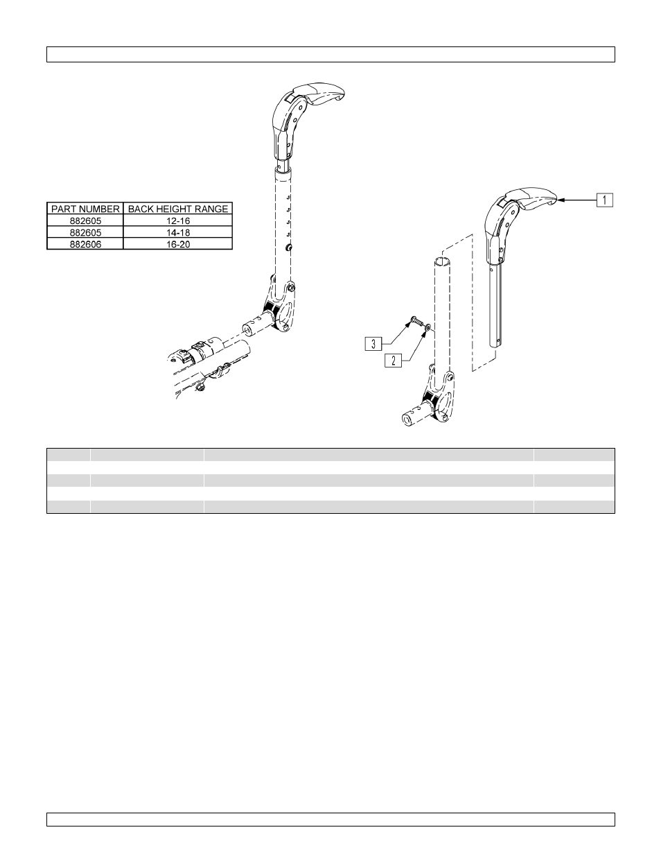 Folding push handles - height adj | Sunrise Medical Swing-Away and Fixed Front GTX User Manual | Page 36 / 115