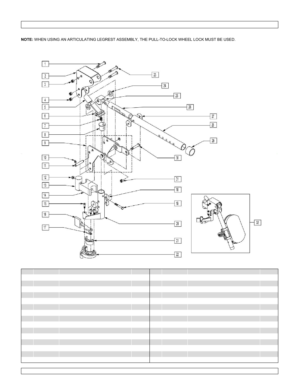 Articulating legrest | Sunrise Medical Swing-Away and Fixed Front GTX User Manual | Page 68 / 115