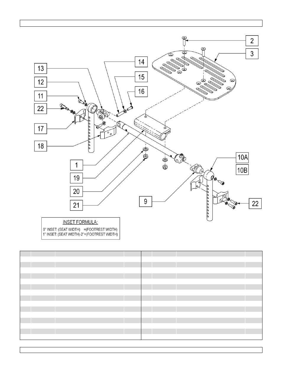 High mount flip up footrest | Sunrise Medical Swing-Away and Fixed Front GTX User Manual | Page 74 / 115