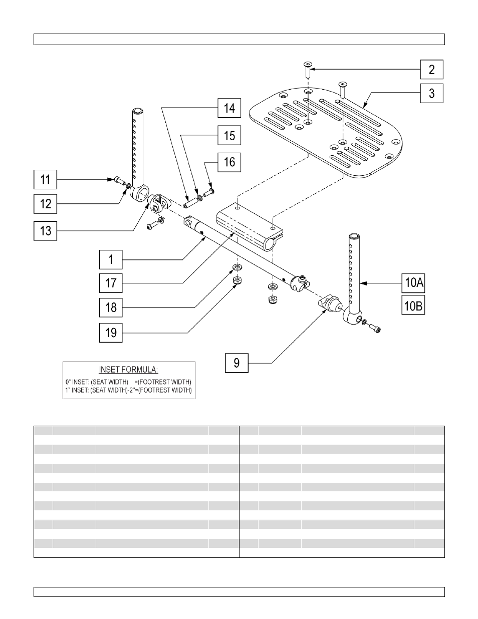 Platform footrest | Sunrise Medical Swing-Away and Fixed Front GTX User Manual | Page 76 / 115