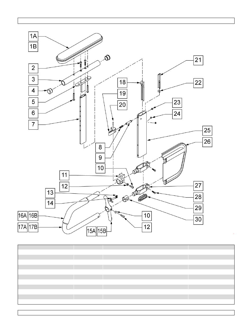 Single post ht adjustable armrest | Sunrise Medical Swing-Away and Fixed Front GTX User Manual | Page 96 / 115