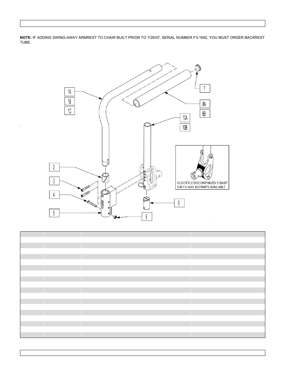 Padded swing-away armrest & receiver | Sunrise Medical Swing-Away and Fixed Front GTX User Manual | Page 99 / 115