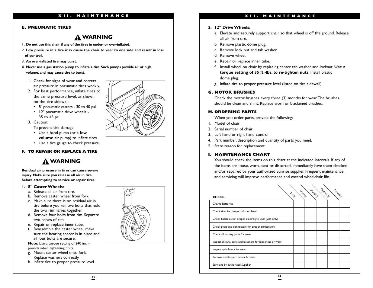 Sunrise Medical Wheelchair Quickie V-121 User Manual | Page 21 / 23