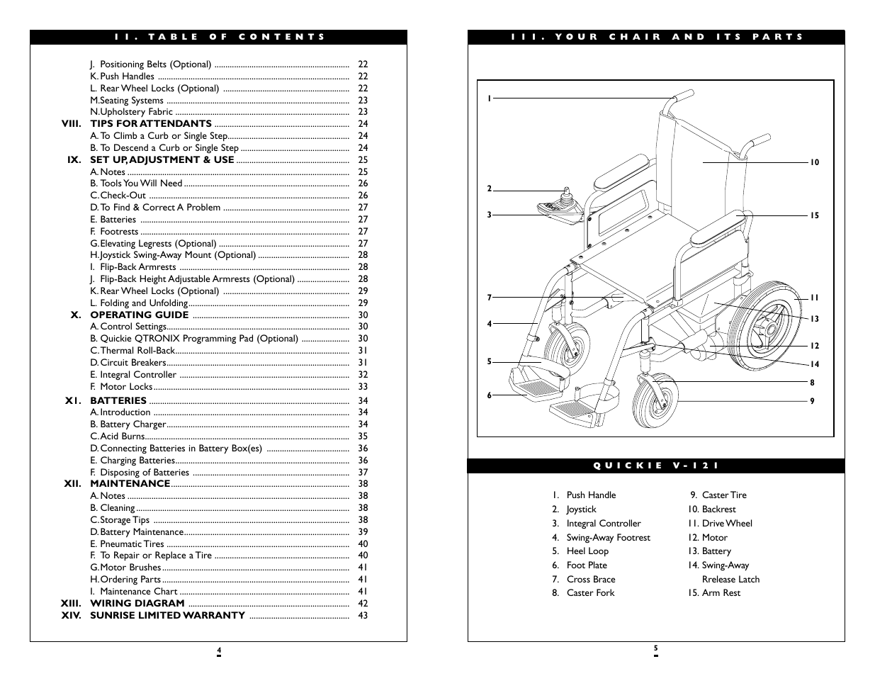 Sunrise Medical Wheelchair Quickie V-121 User Manual | Page 3 / 23