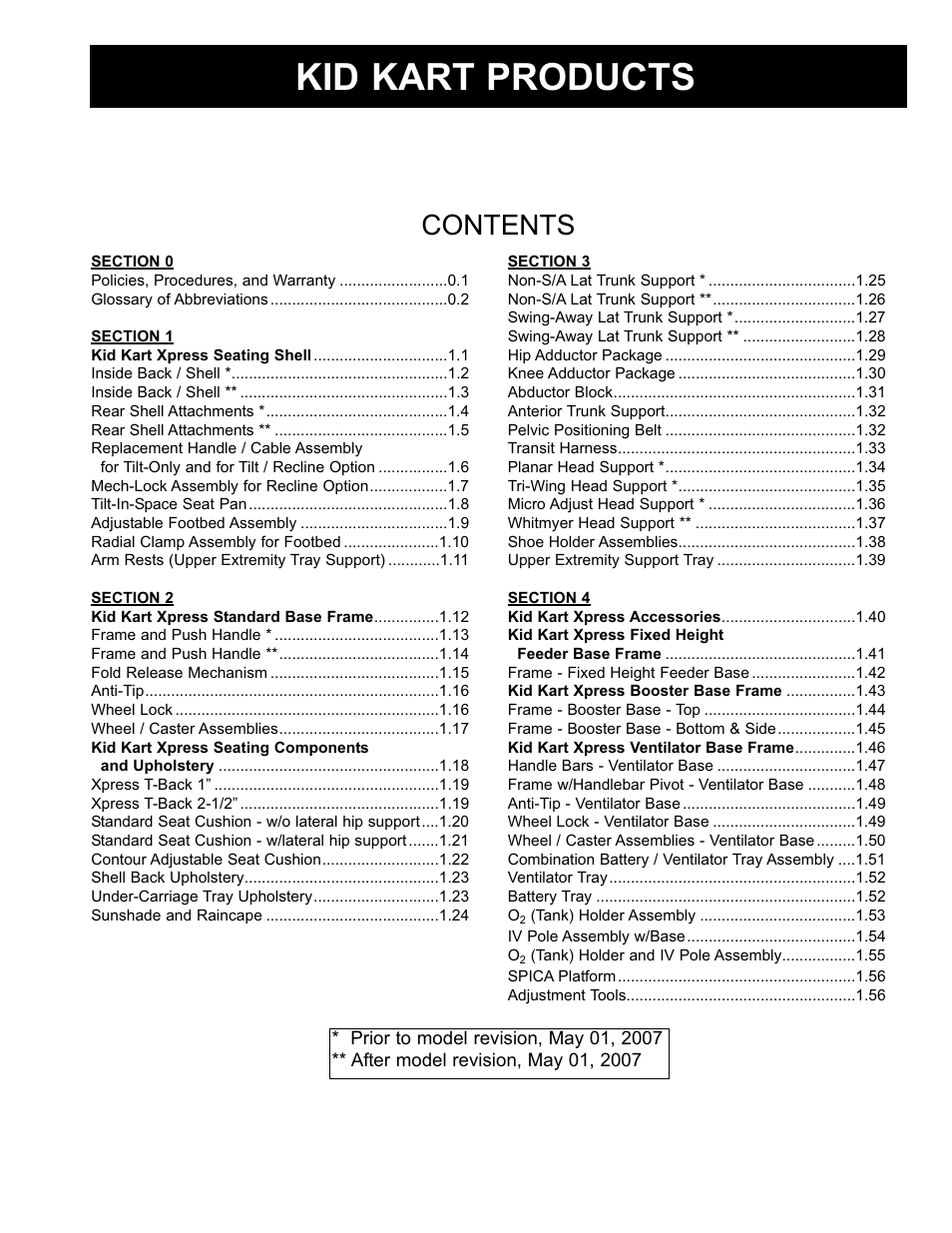 Sunrise Medical 2007 Kid Kart Stroller User Manual | Page 2 / 61