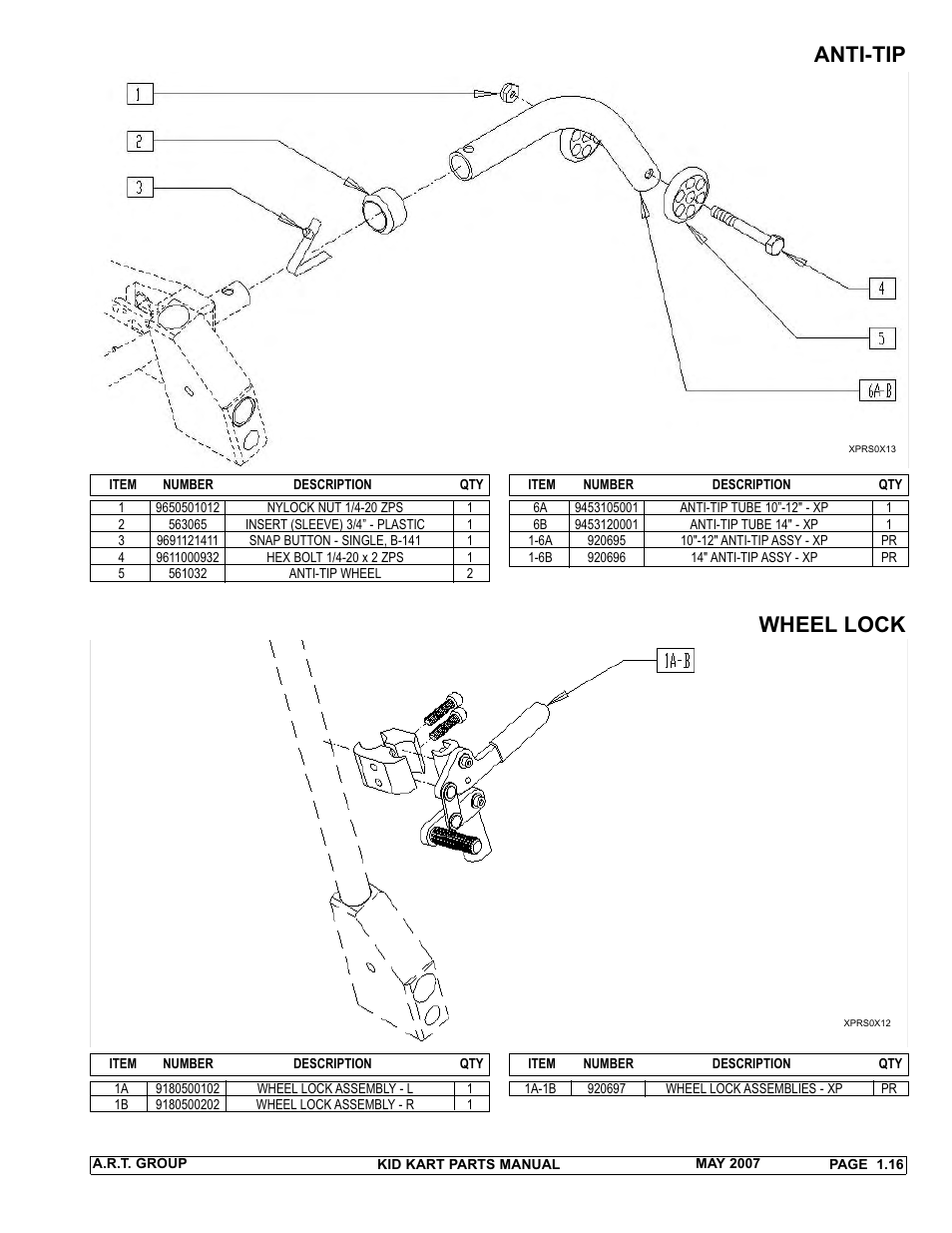 Anti-tip, Wheel lock | Sunrise Medical 2007 Kid Kart Stroller User Manual | Page 20 / 61