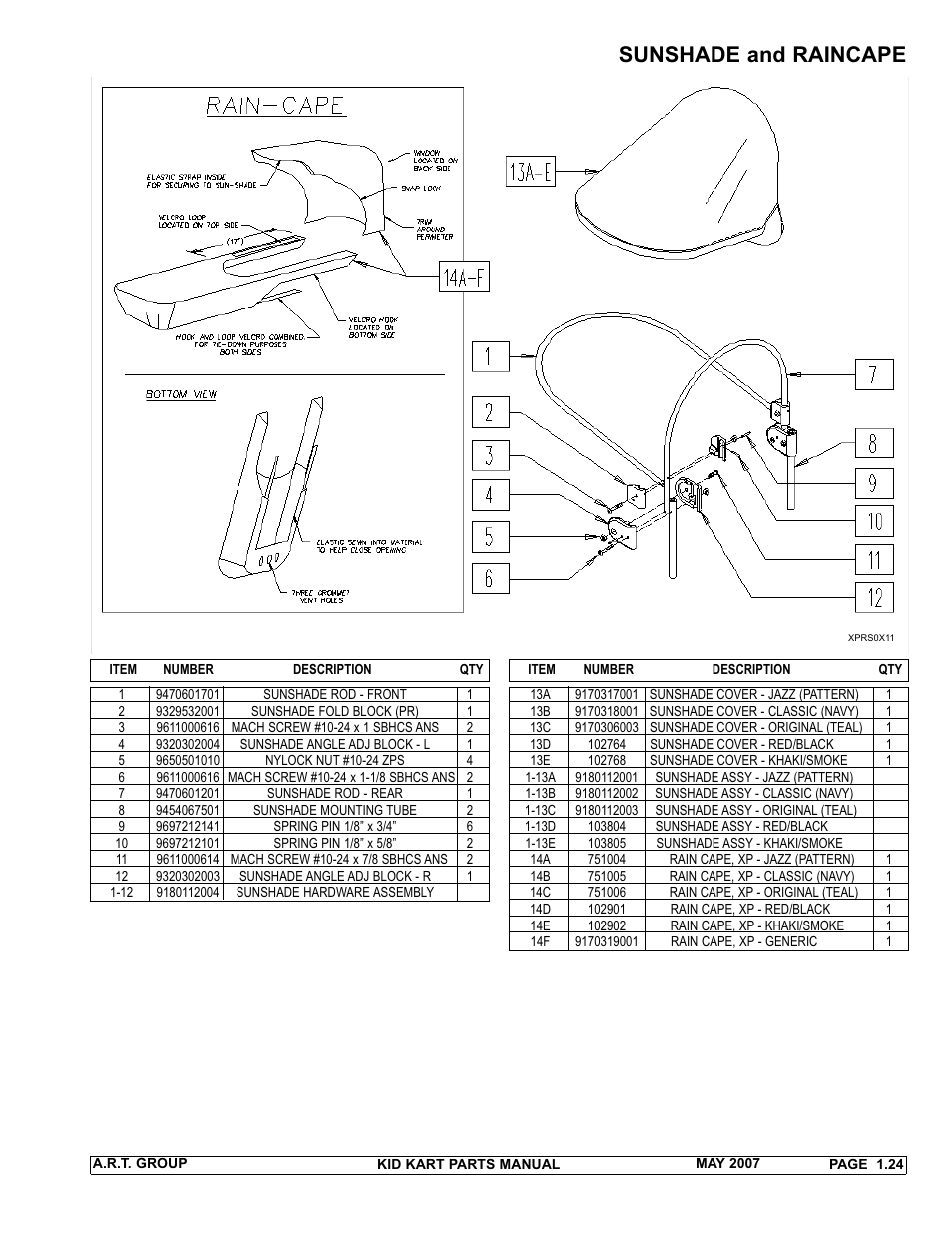 Sunshade and raincape | Sunrise Medical 2007 Kid Kart Stroller User Manual | Page 28 / 61
