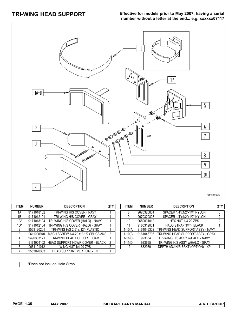 Tri-wing head support | Sunrise Medical 2007 Kid Kart Stroller User Manual | Page 39 / 61