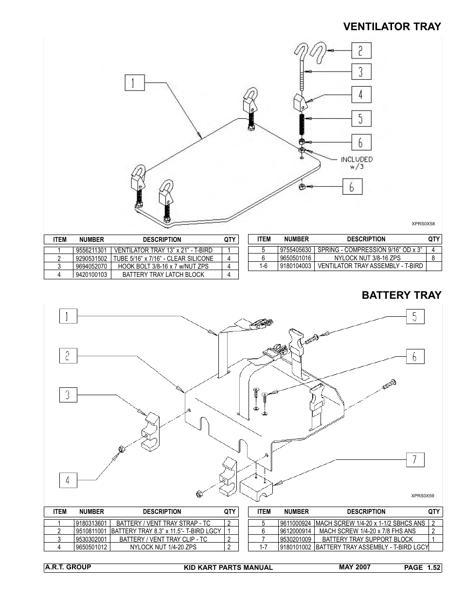 Battery tray, Ventilator tray | Sunrise Medical 2007 Kid Kart Stroller User Manual | Page 56 / 61