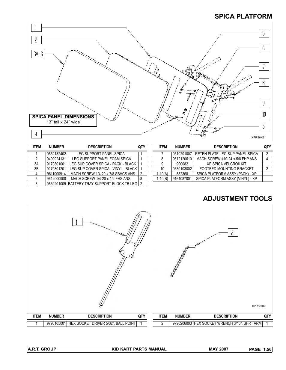 Adjustment tools, Spica platform | Sunrise Medical 2007 Kid Kart Stroller User Manual | Page 60 / 61