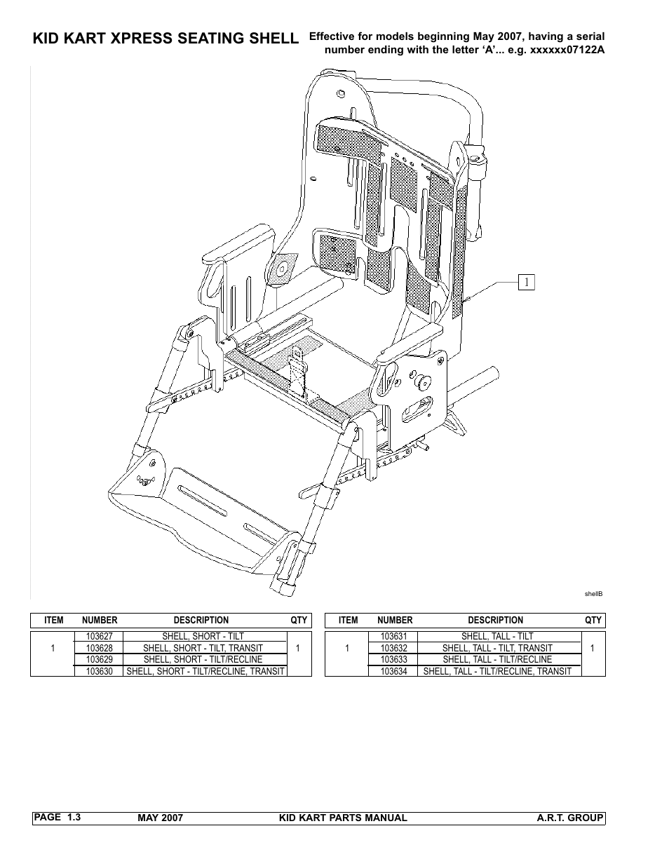 Kid kart xpress seating shell | Sunrise Medical 2007 Kid Kart Stroller User Manual | Page 7 / 61