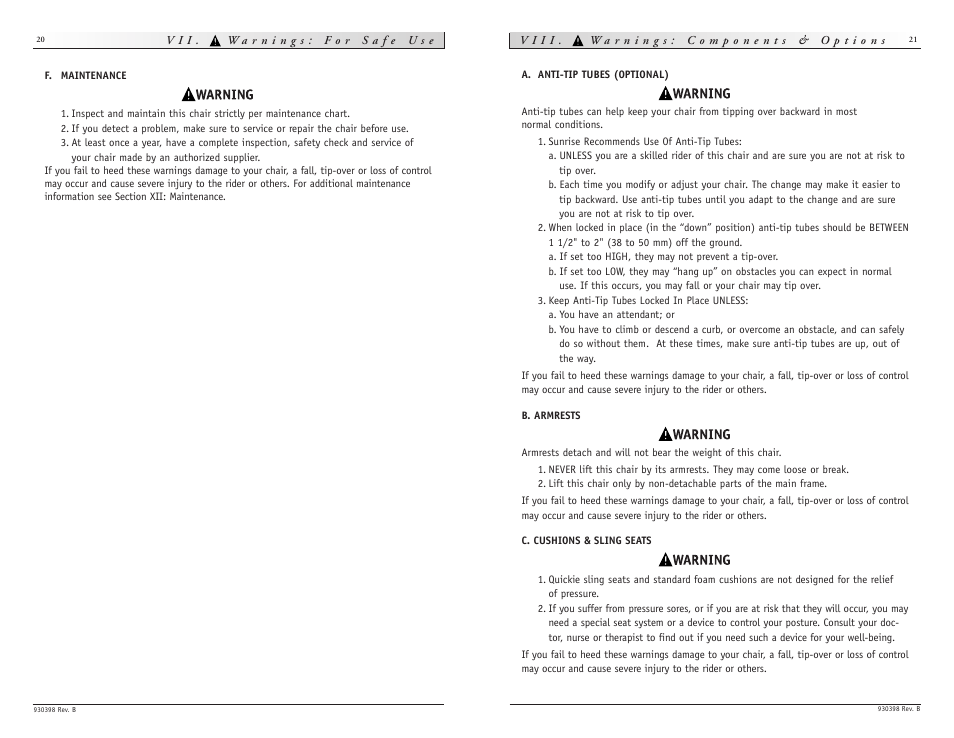 Sunrise Medical Quickie R2 User Manual | Page 11 / 21