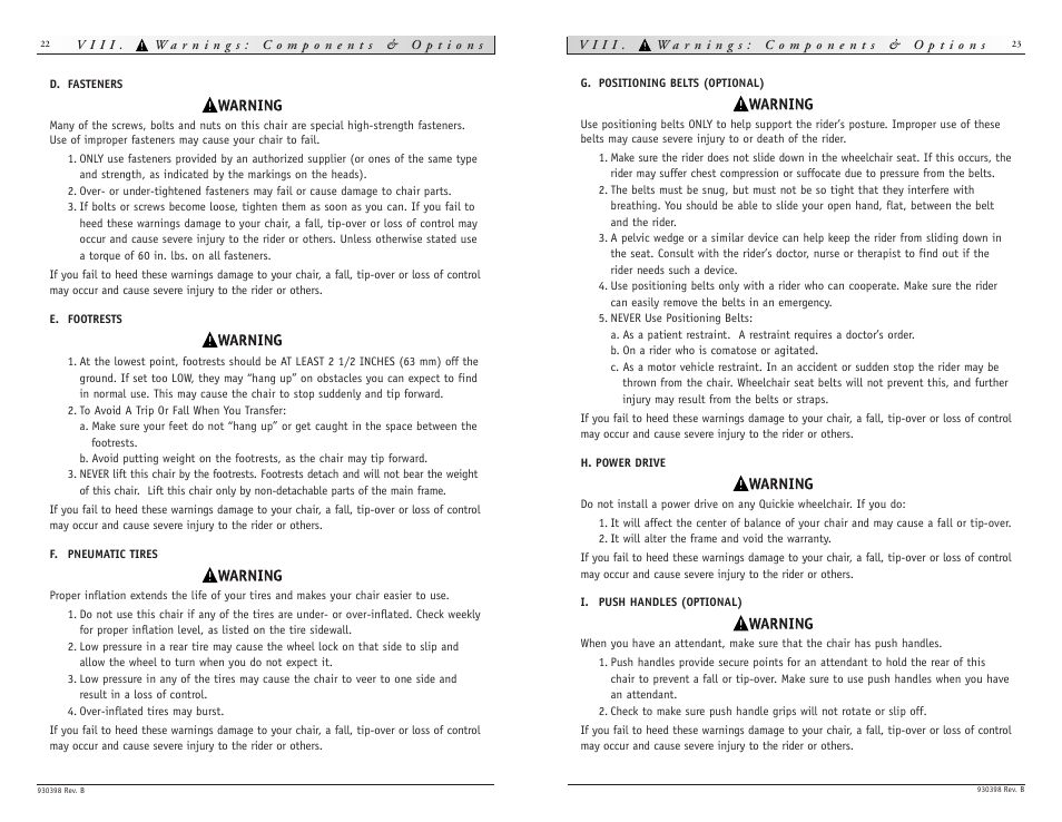 Sunrise Medical Quickie R2 User Manual | Page 12 / 21