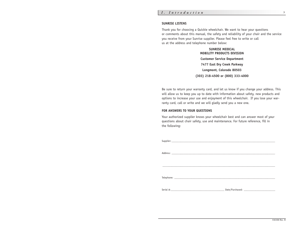 Sunrise Medical Quickie R2 User Manual | Page 2 / 21