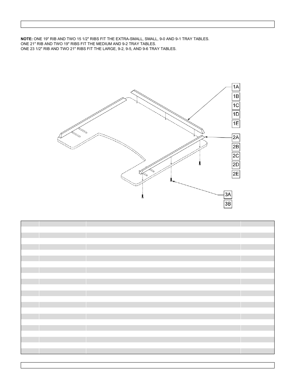 Tray ribs | Sunrise Medical New Zippie TS User Manual | Page 128 / 140