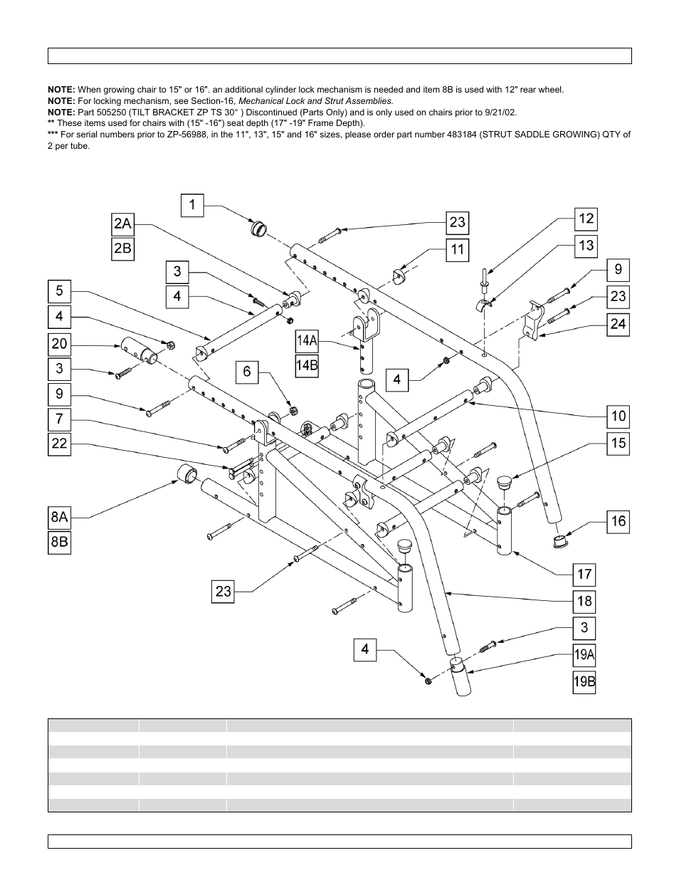 Frame (fixed front) disc. 11/16/99 | Sunrise Medical New Zippie TS User Manual | Page 13 / 140