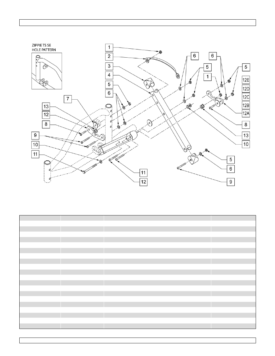 Cross tube assm | Sunrise Medical New Zippie TS User Manual | Page 9 / 140
