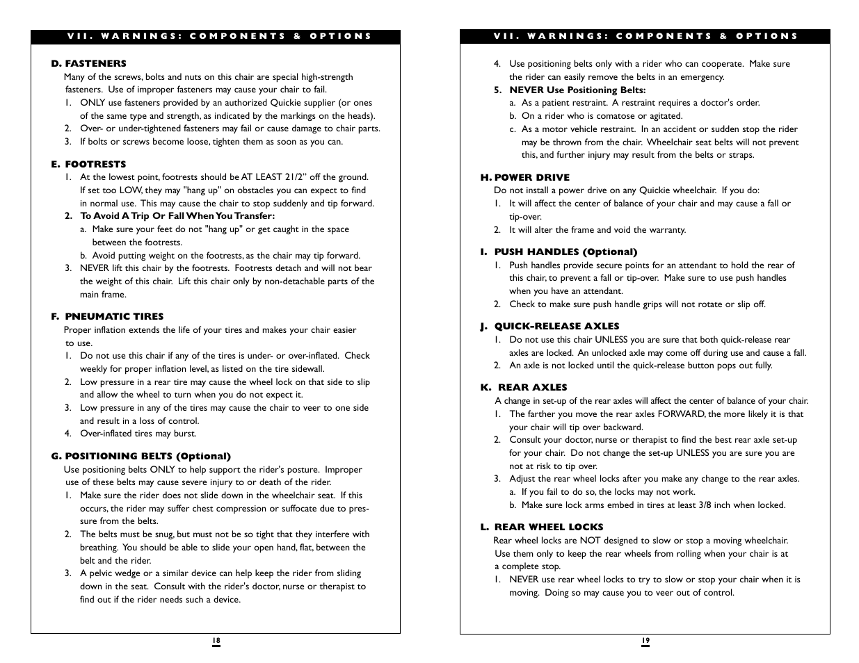 Sunrise Medical QUICKIE LXI User Manual | Page 10 / 20