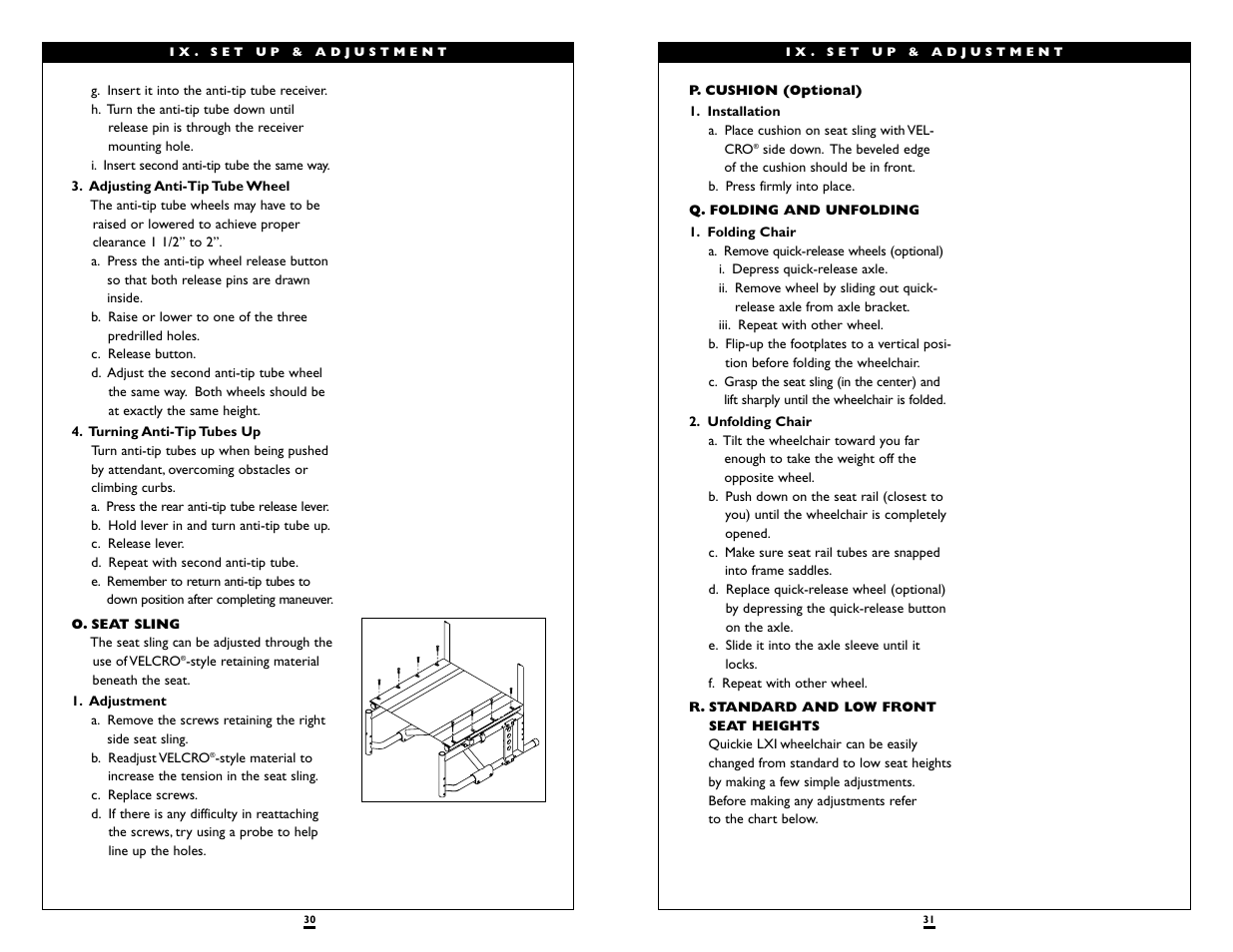 Sunrise Medical QUICKIE LXI User Manual | Page 16 / 20