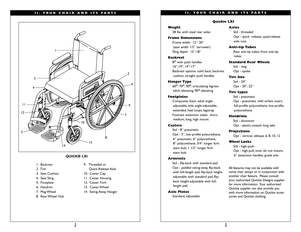 Sunrise Medical QUICKIE LXI User Manual | Page 3 / 20