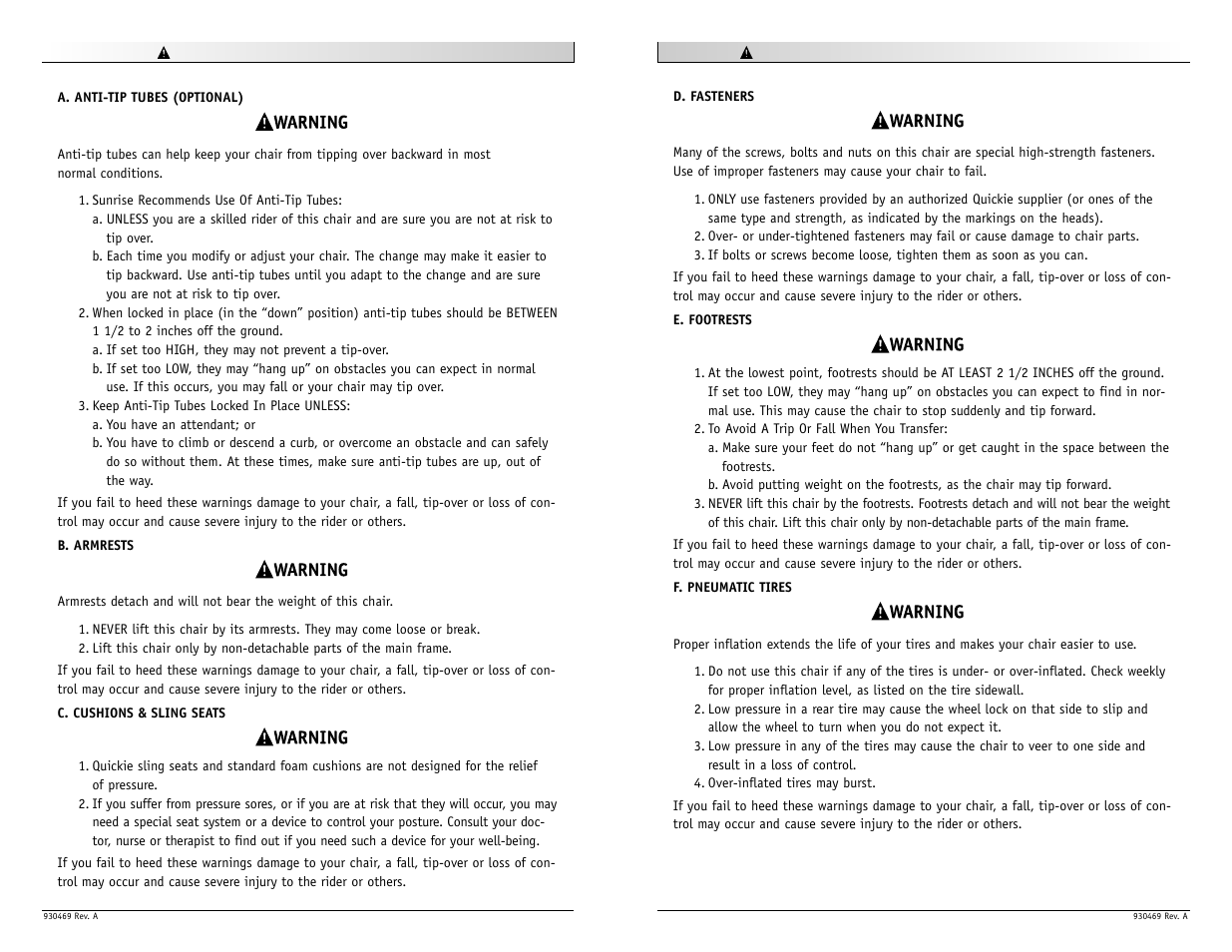 Sunrise Medical Quickie Match Point User Manual | Page 12 / 21