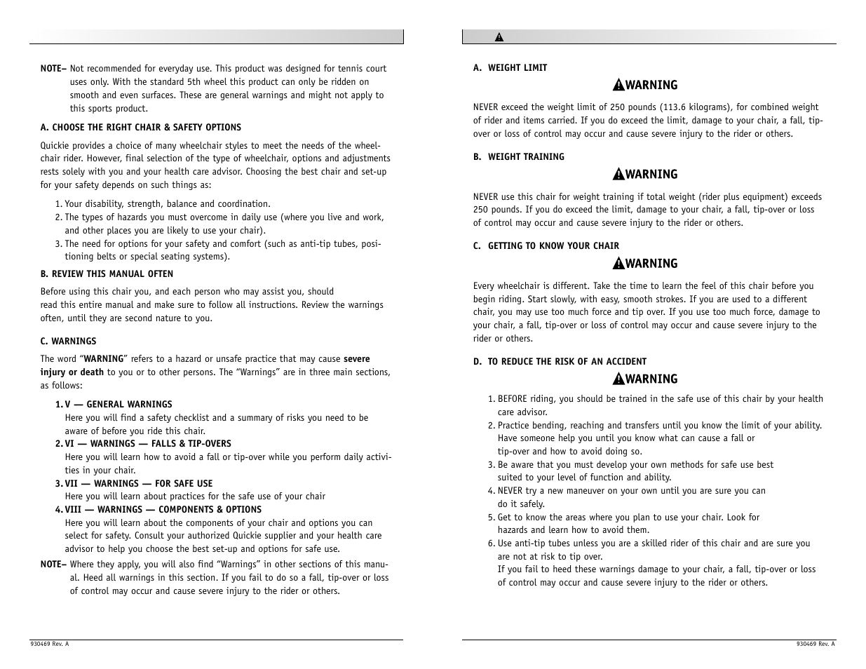 Sunrise Medical Quickie Match Point User Manual | Page 5 / 21