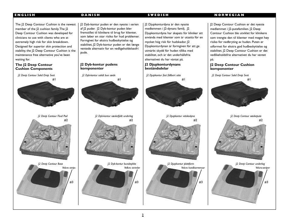 Sunrise Medical Deep Contour Cushion J2 User Manual | Page 2 / 10