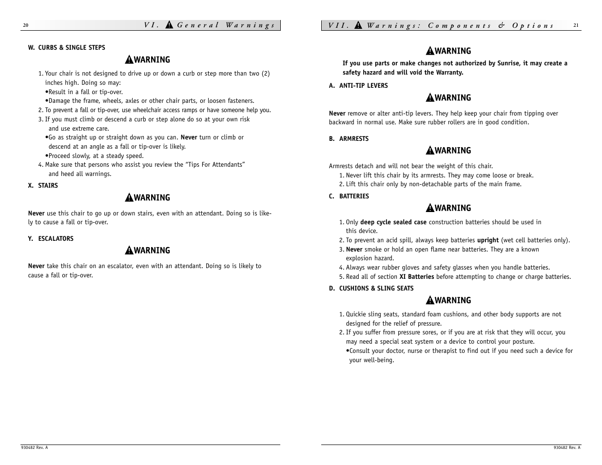 Sunrise Medical V-100 User Manual | Page 11 / 25