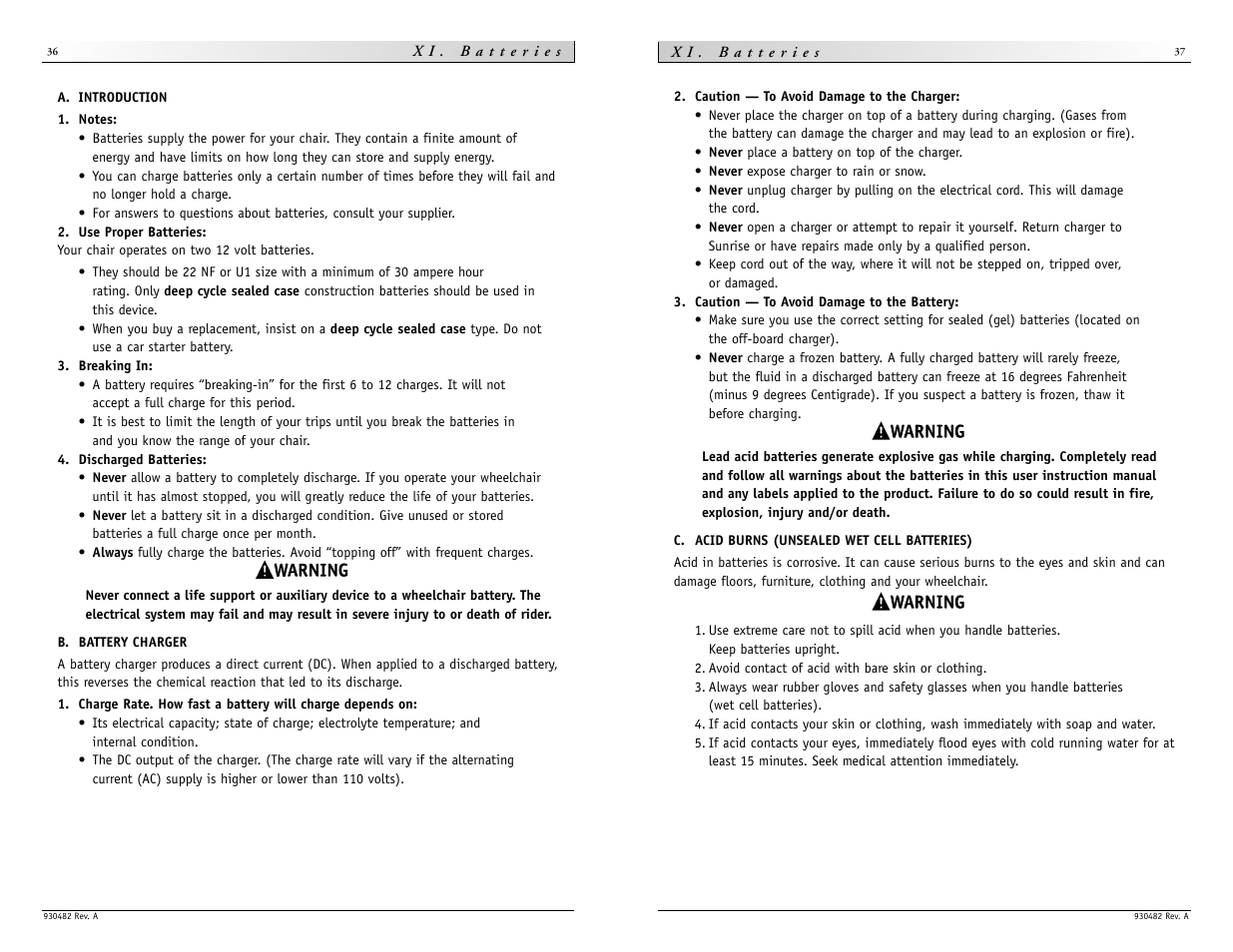 Sunrise Medical V-100 User Manual | Page 19 / 25