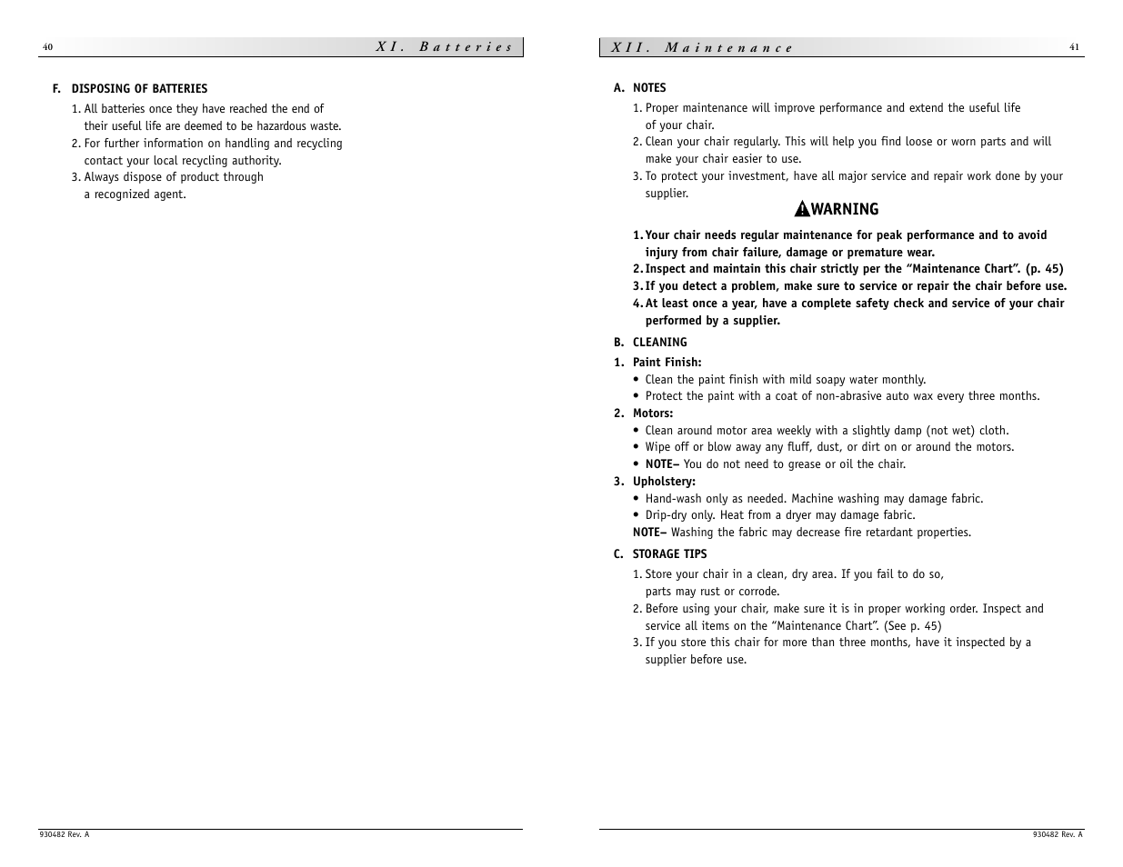 Sunrise Medical V-100 User Manual | Page 21 / 25