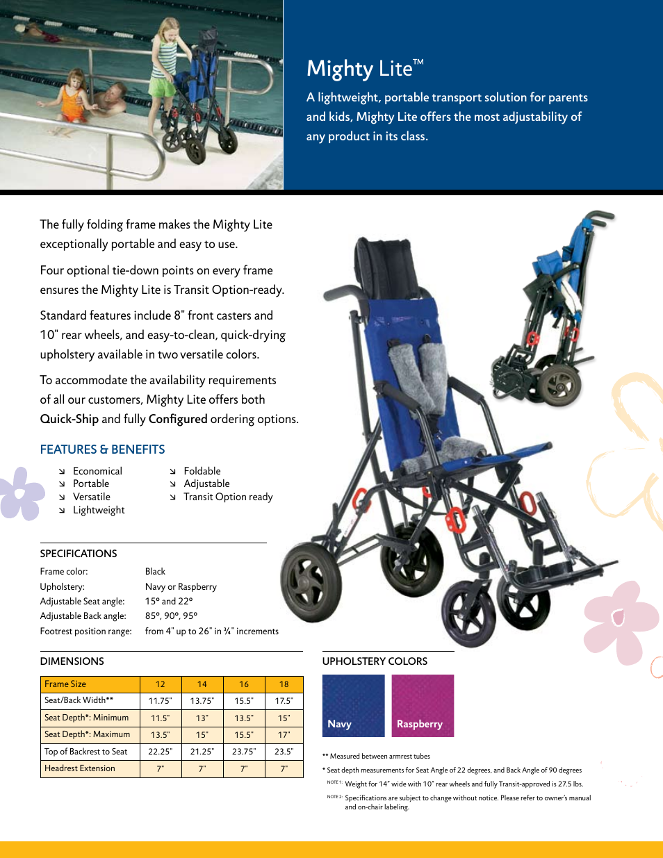 Mighty lite | Sunrise Medical 932088 User Manual | Page 2 / 4