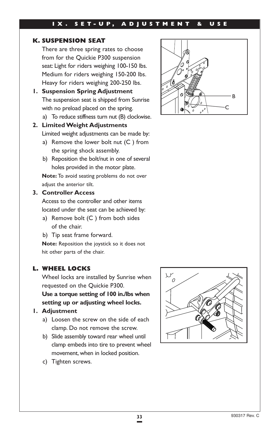 Sunrise Medical Quickie P300 User Manual | Page 33 / 50