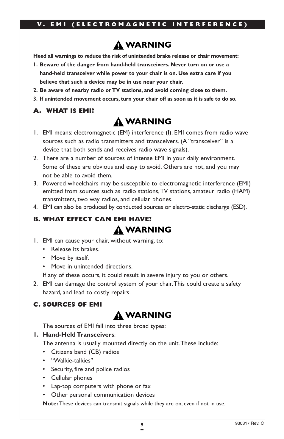 Sunrise Medical Quickie P300 User Manual | Page 9 / 50