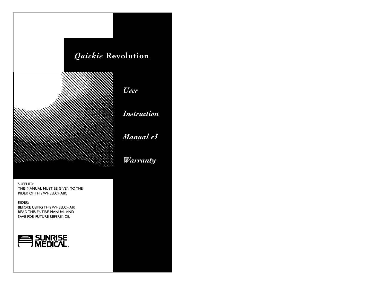 Sunrise Medical Quickie Revolution User Manual | 23 pages