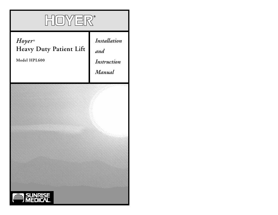Sunrise Medical HPL600 User Manual | 9 pages