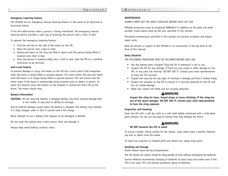 Sunrise Medical HPL600 User Manual | Page 5 / 9