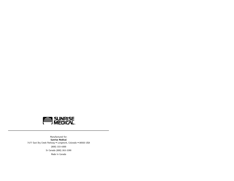 Sunrise Medical HPL600 User Manual | Page 9 / 9