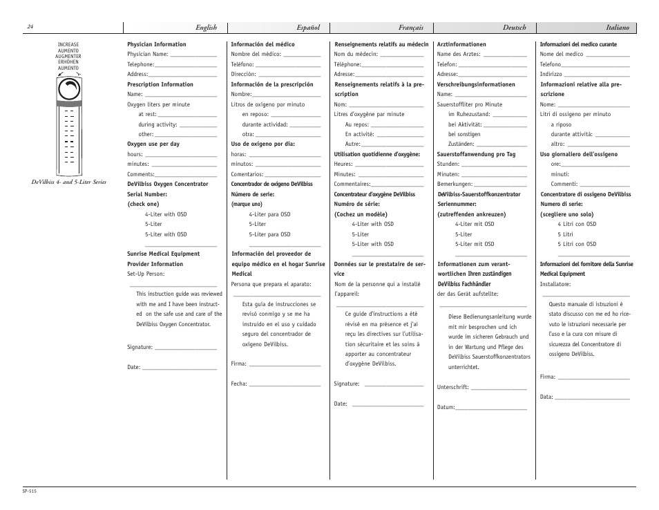 Sunrise Medical DEVILBISS 515 SERIES User Manual | Page 24 / 28