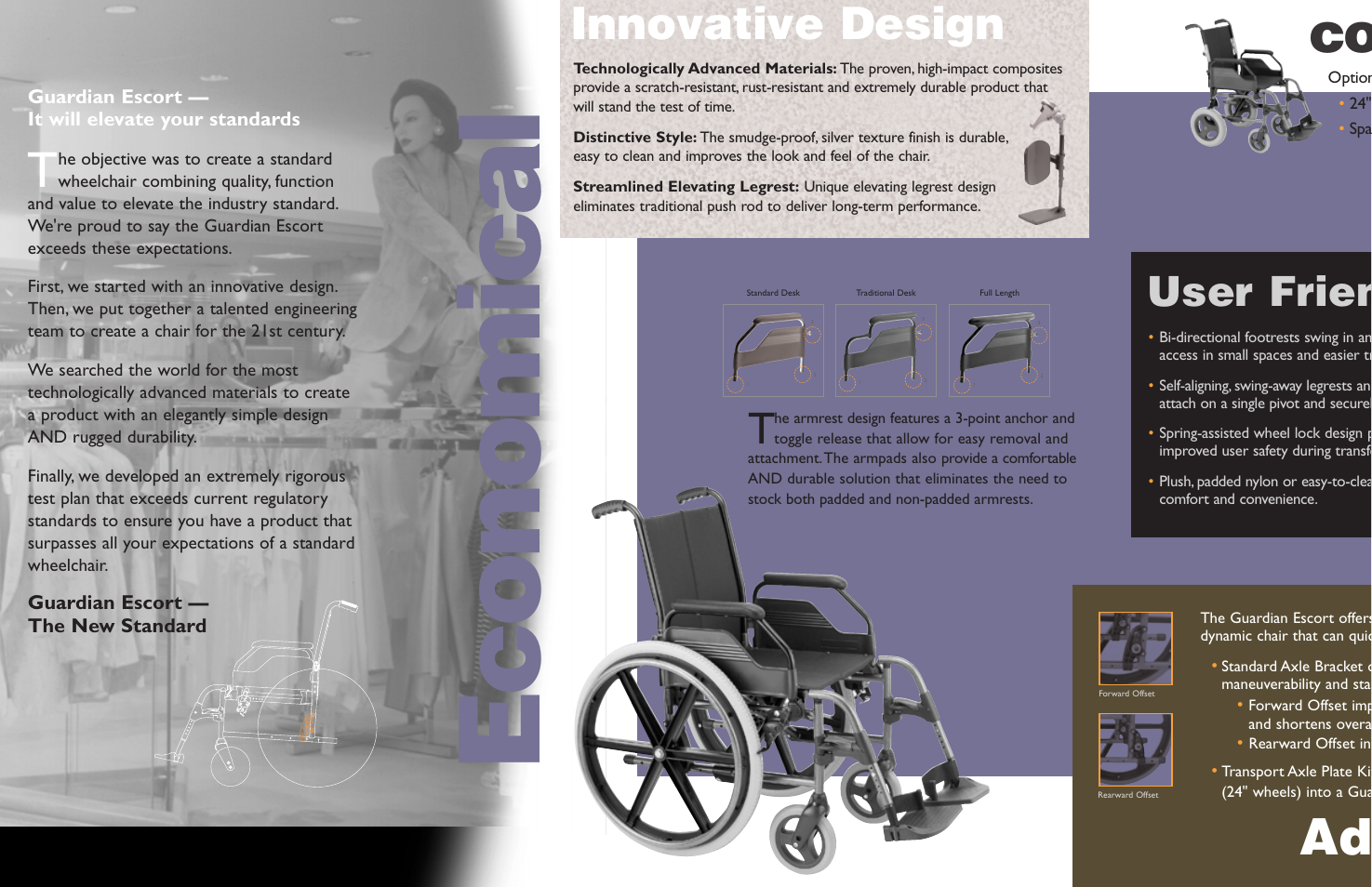 Economical, Innovative design t, User frien | Sunrise Medical Guardian Escort 479610 User Manual | Page 2 / 5