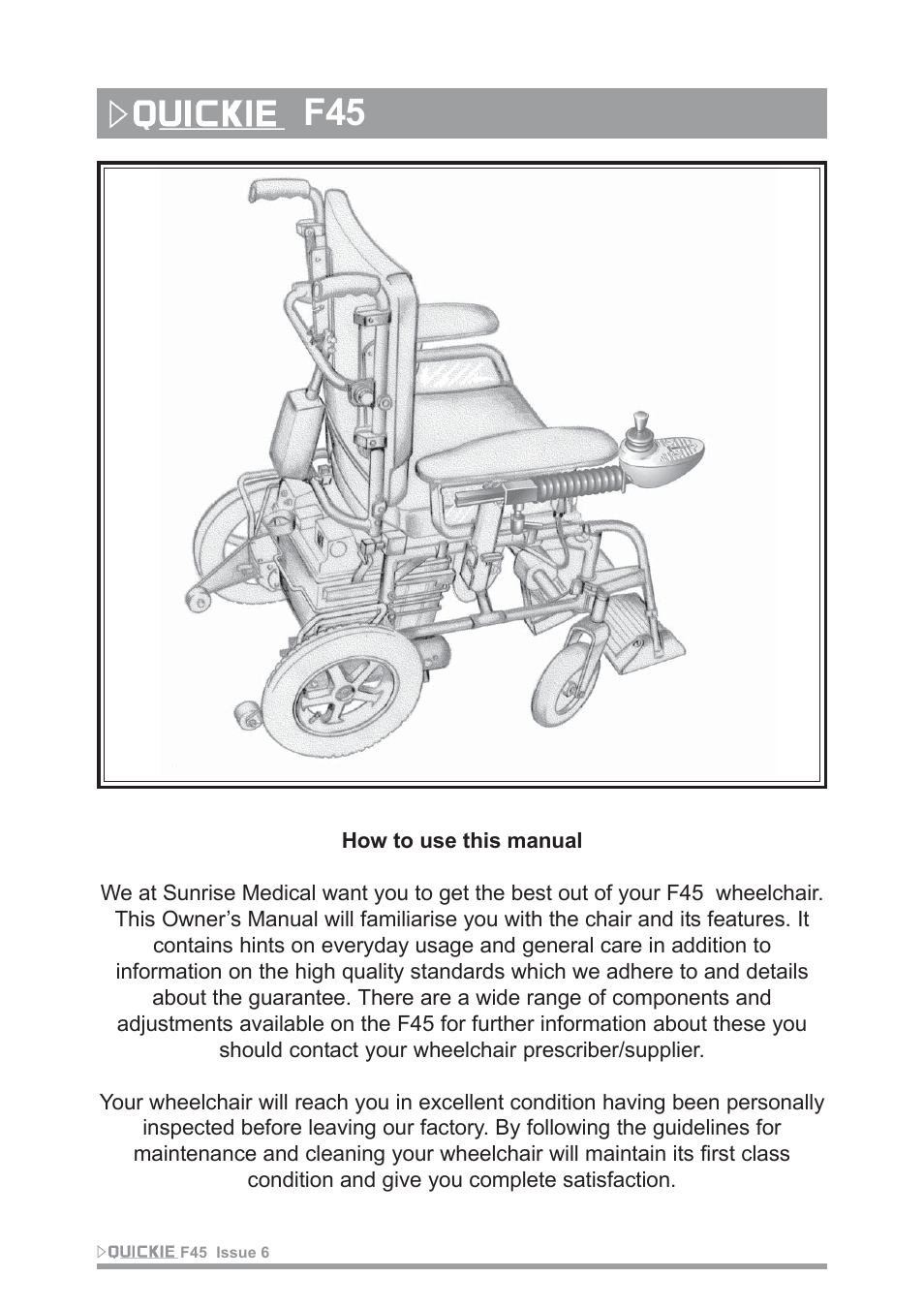 Sunrise Medical F45 User Manual | Page 3 / 62