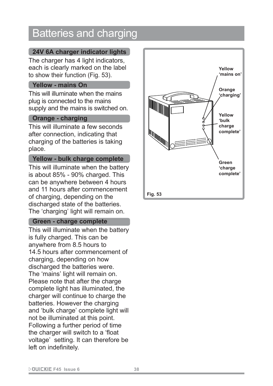 Batteries and charging | Sunrise Medical F45 User Manual | Page 42 / 62