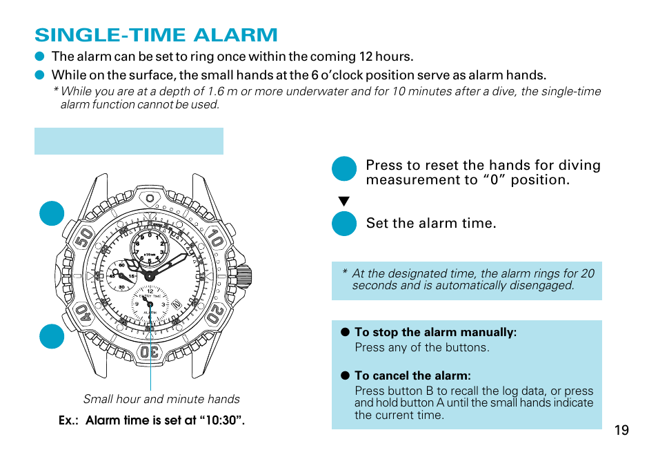 Single-time alarm | Seiko 7K52 User Manual | Page 19 / 32