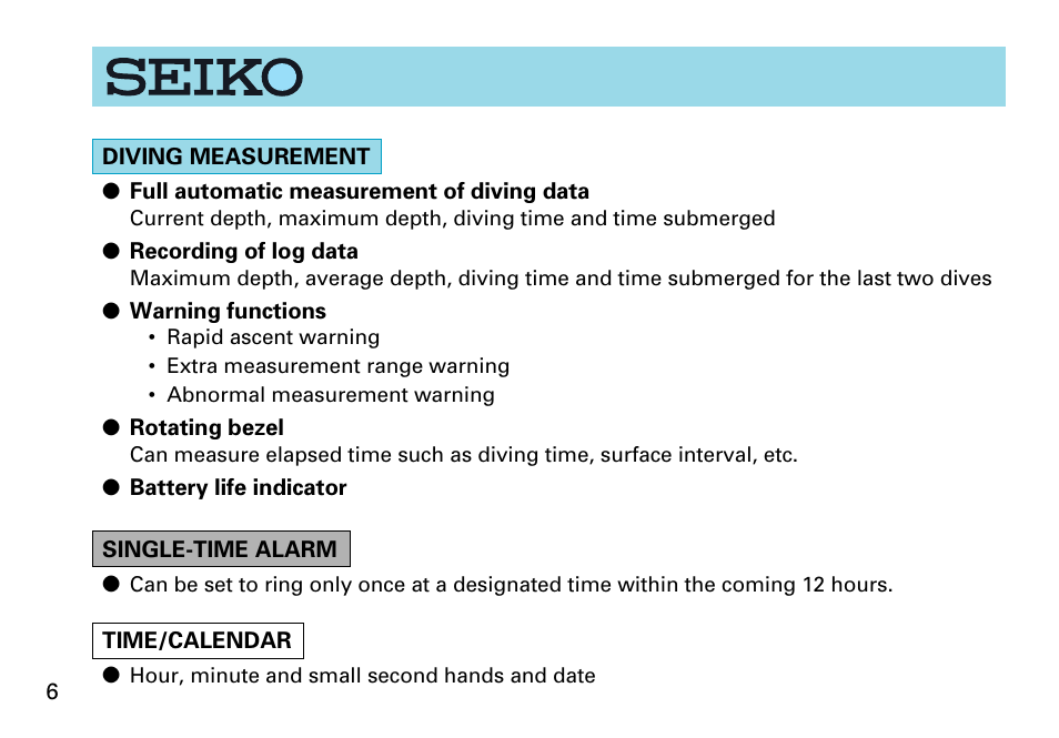 Cal. 7k52 | Seiko 7K52 User Manual | Page 6 / 32