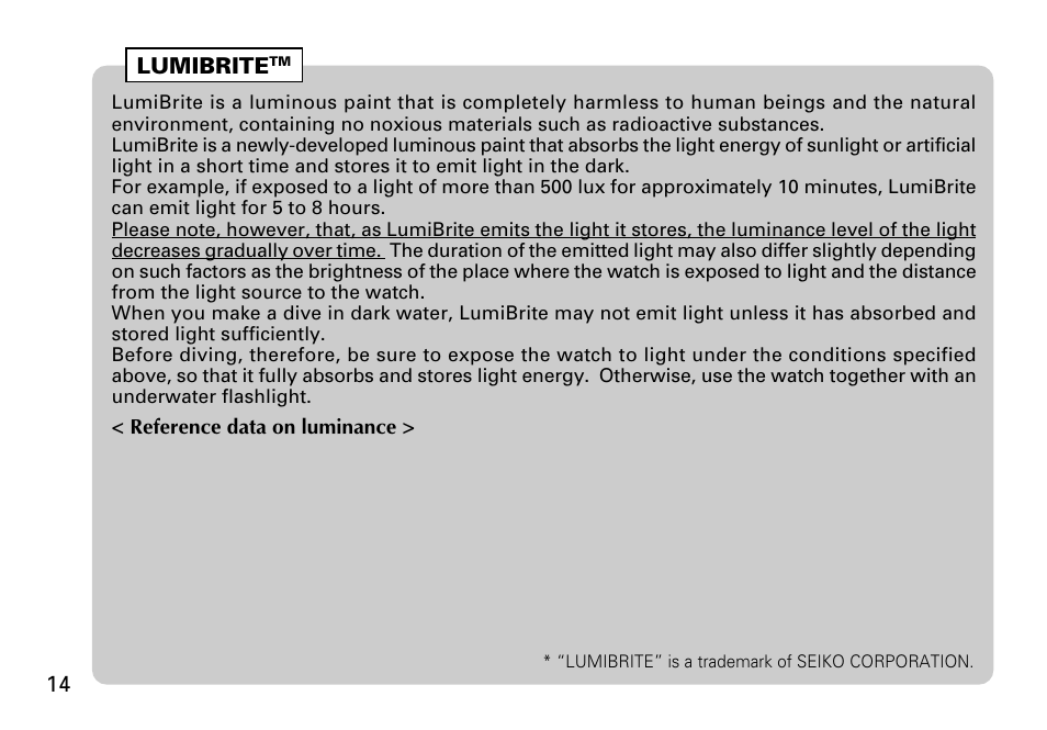 English | Seiko 7C46 User Manual | Page 14 / 17