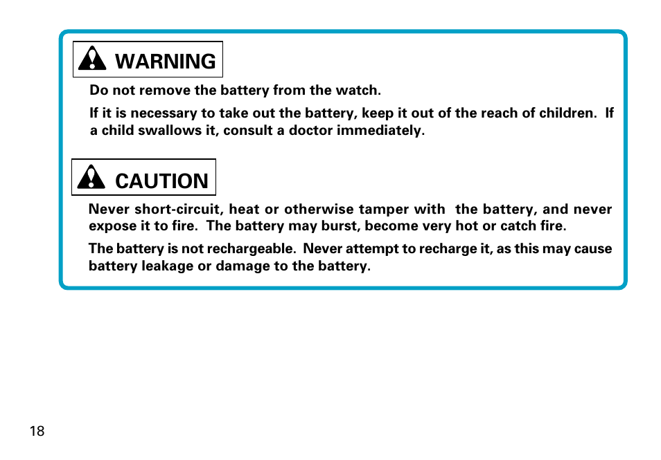 Warning, Caution | Seiko Cal.7T62 User Manual | Page 18 / 19