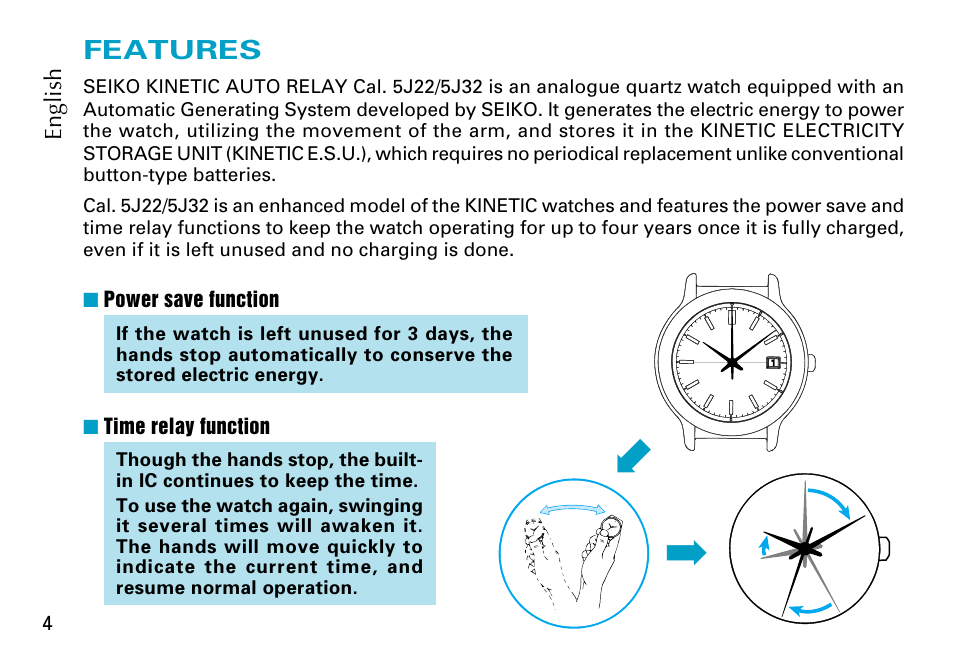 Seiko Cal. 5J22 5J32 User Manual | Page 4 / 16