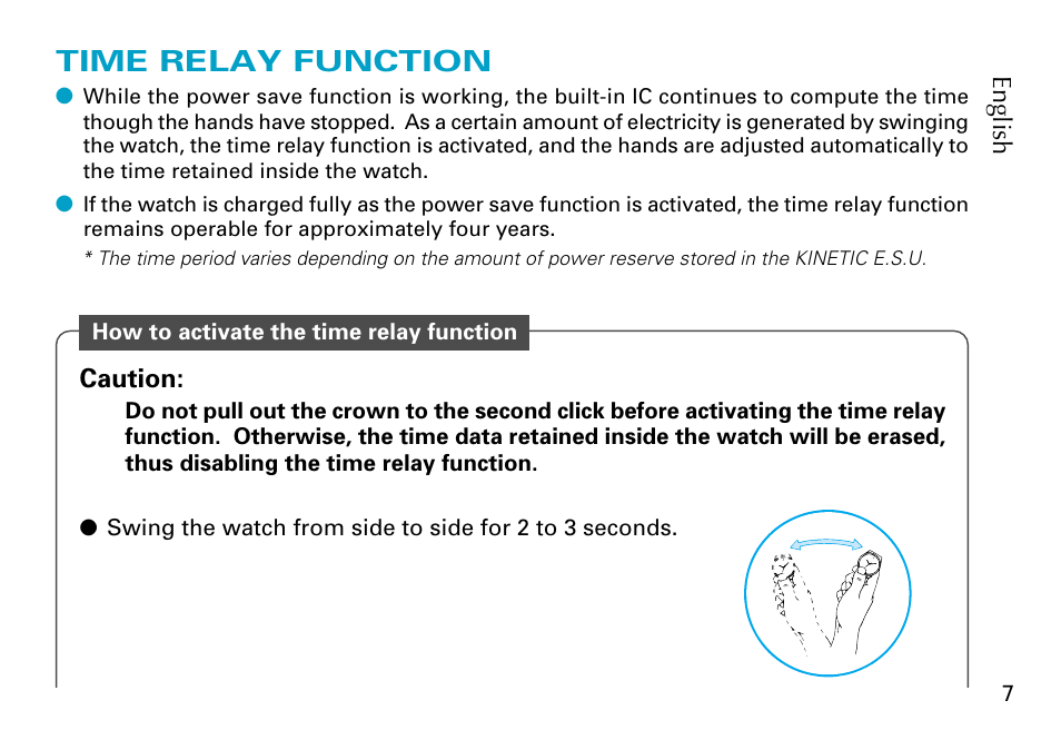 Time relay function | Seiko Cal. 5J22 5J32 User Manual | Page 7 / 16