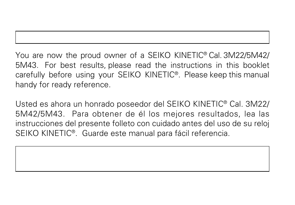 Seiko KINETIC 5M43 User Manual | 28 pages