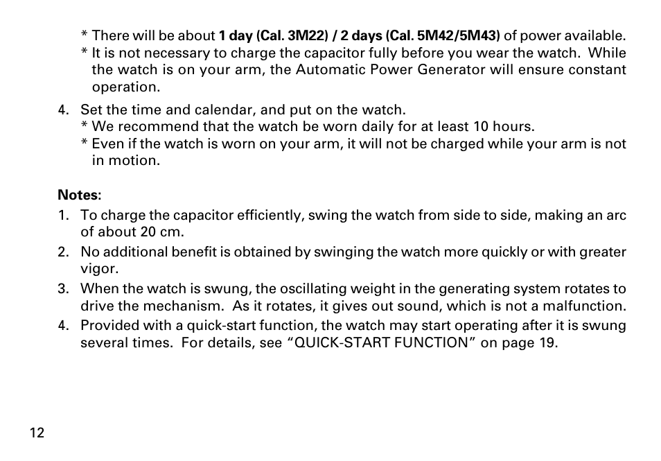 Seiko KINETIC 5M43 User Manual | Page 12 / 28