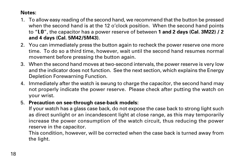 Seiko KINETIC 5M43 User Manual | Page 18 / 28